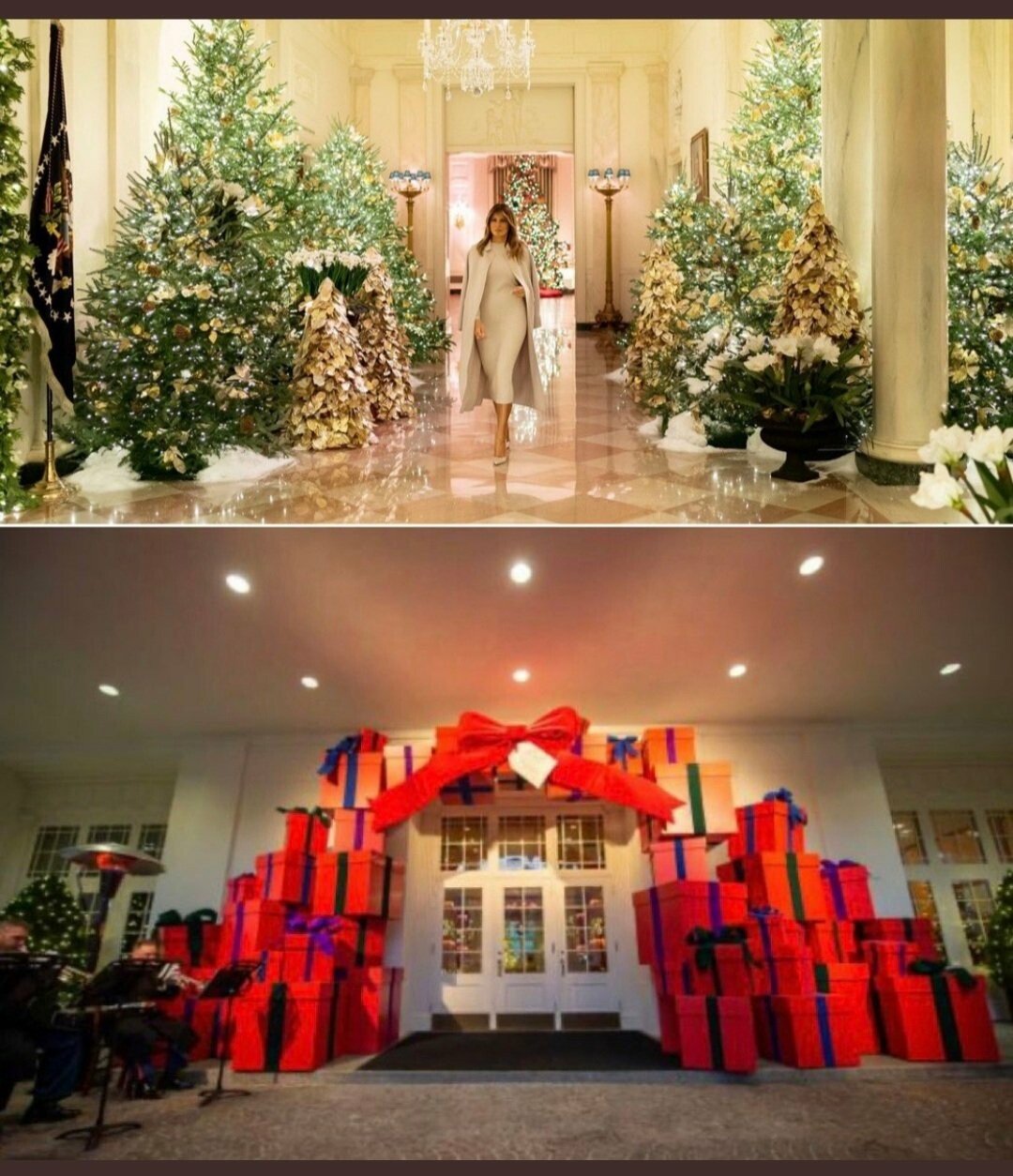 Melania vs. Jill White House Christmas Decor Blank Meme Template