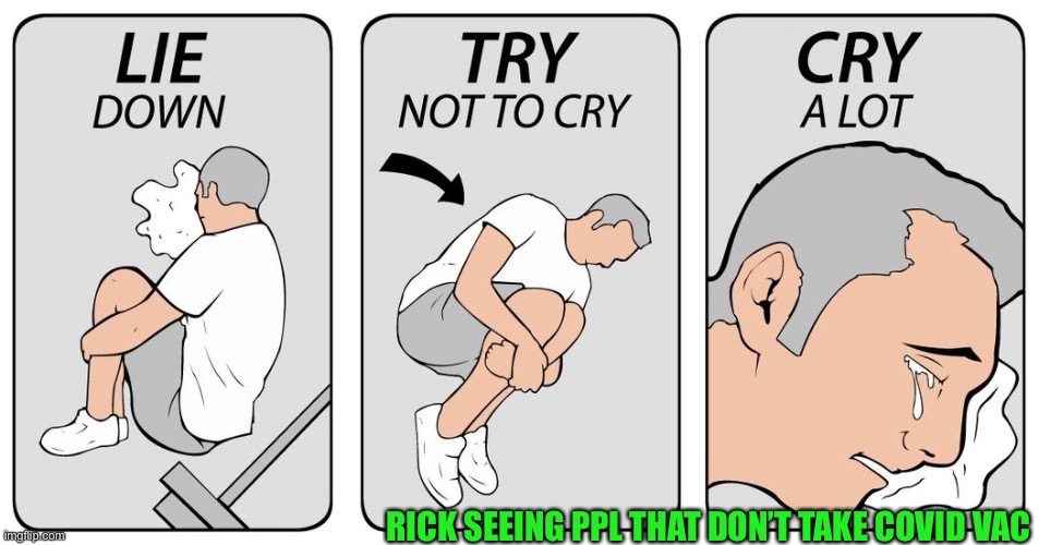 try not to cry | RICK SEEING PPL THAT DON’T TAKE COVID VAC | image tagged in try not to cry | made w/ Imgflip meme maker