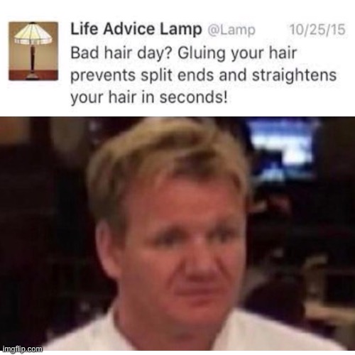 Huh never heard of this | image tagged in life advice,lamp,chef gordon ramsay | made w/ Imgflip meme maker