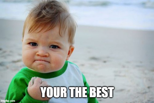 Success Kid Original Meme | YOUR THE BEST | image tagged in memes,success kid original | made w/ Imgflip meme maker