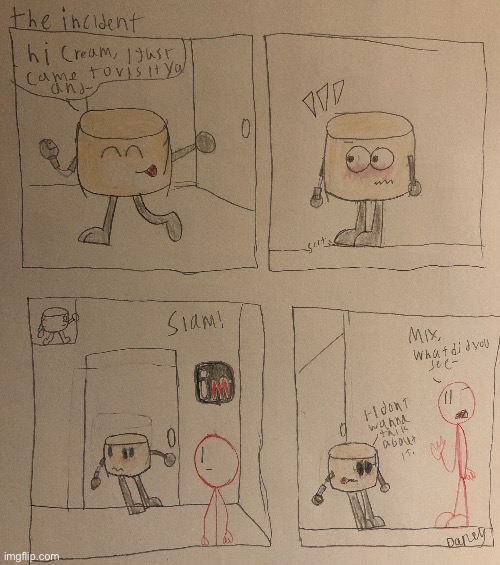 The incident (Mixmellow’s accident) | image tagged in mixmellow,comic,cream cat | made w/ Imgflip meme maker