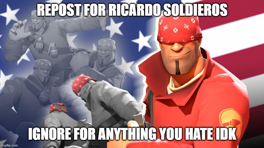 REPOST FOR RICARDO SOLDIEROS; IGNORE FOR ANYTHING YOU HATE IDK | made w/ Imgflip meme maker