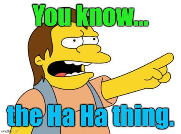 Nelson Muntz haha | You know... the Ha Ha thing. | image tagged in nelson muntz haha | made w/ Imgflip meme maker