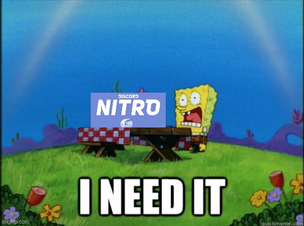 gib me nitwo pls uwu | image tagged in spongebob i need it,discord,discord moderator | made w/ Imgflip meme maker