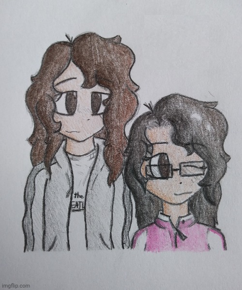 A drawing of me and my gf which I made for her. She thought it looked cute and I like how it turned out :D | image tagged in princevince64,cute,ahh she makes me so happp | made w/ Imgflip meme maker