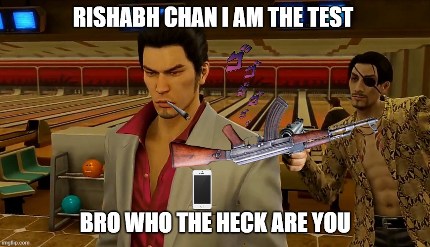 When the Mad dog of test follows you | RISHABH CHAN I AM THE TEST; BRO WHO THE HECK ARE YOU | image tagged in bad luck brian | made w/ Imgflip meme maker