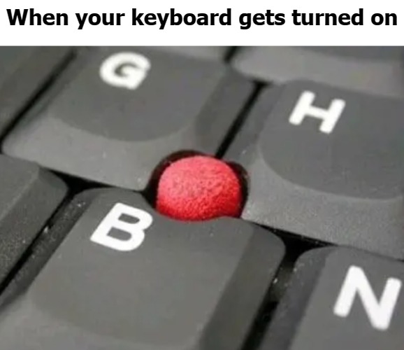 When your keyboard gets turned on | image tagged in mosue niple | made w/ Imgflip meme maker