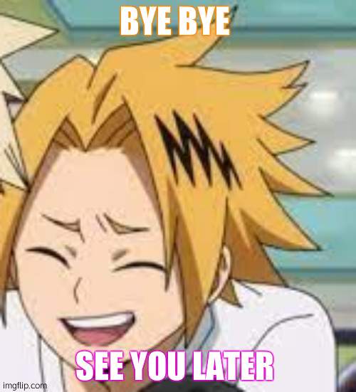 weeee | BYE BYE; SEE YOU LATER | image tagged in waughing denki | made w/ Imgflip meme maker