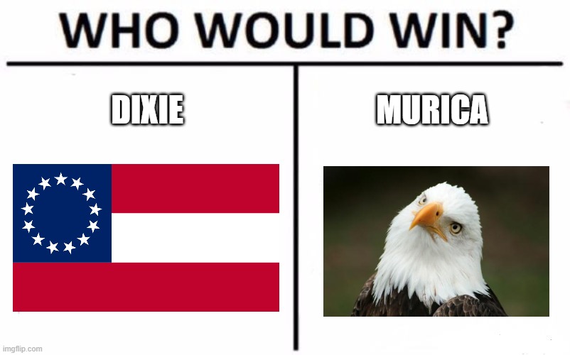 Dixie Vs Murica | DIXIE; MURICA | image tagged in memes,who would win | made w/ Imgflip meme maker