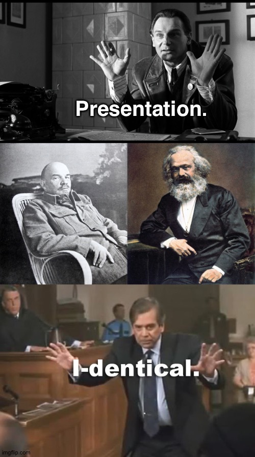 Posthumous associations | Presentation. | image tagged in communism,karl marx,lenin | made w/ Imgflip meme maker