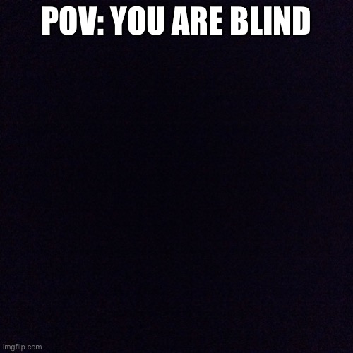 POV : you are blind | POV: YOU ARE BLIND | image tagged in black screen,blind,empty,relatable,funny | made w/ Imgflip meme maker