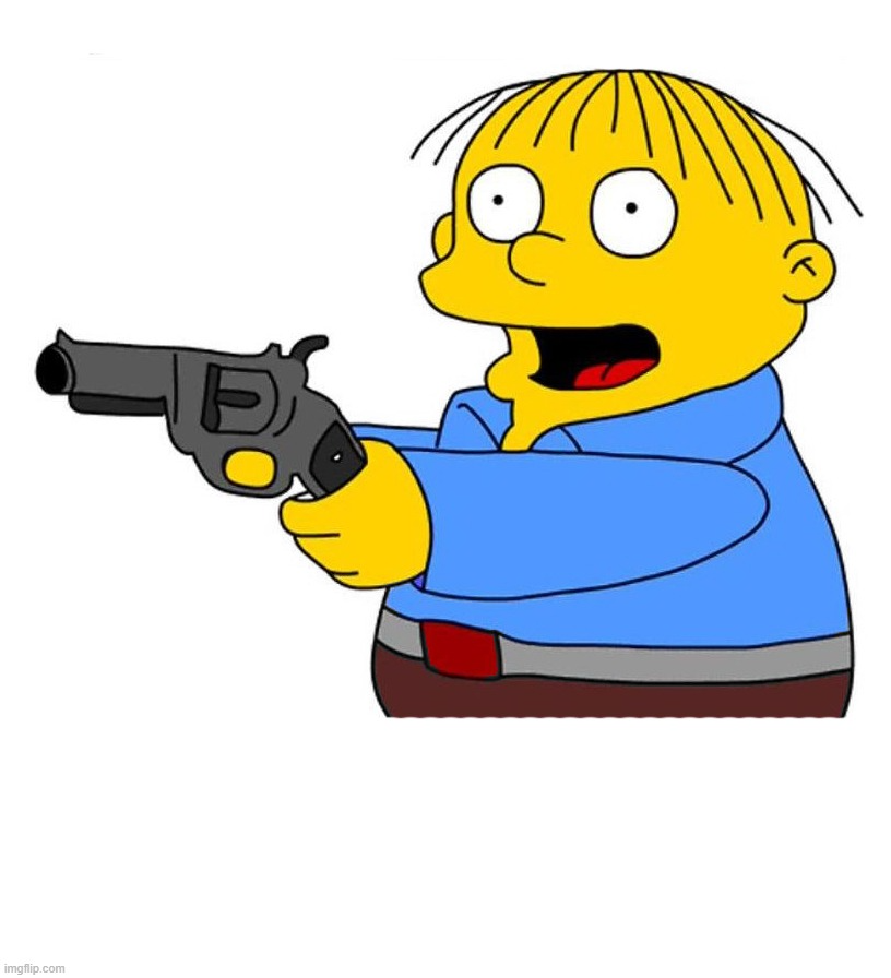 High Quality Simpsons gun pistol militia school Blank Meme Template