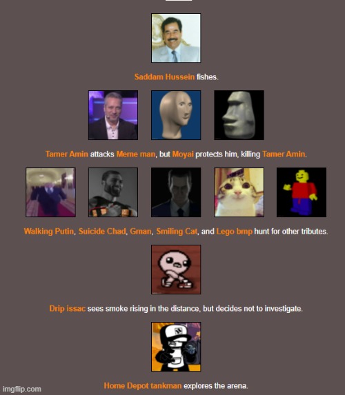The 4 hunts, Tamer dies by his comrade(mostly because he thought meme man is from upper egypt) and صدام يصطاد السمك | made w/ Imgflip meme maker