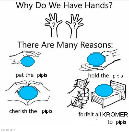 Why do we have hands? (all blank) | pipis; pipis; pipis; KROMER; pipis | image tagged in why do we have hands all blank,spam,spammers,spamton,deltarune,delta | made w/ Imgflip meme maker