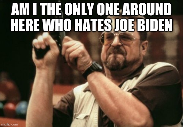 Am I The Only One Around Here Who Hates JOE BIDEN!!? | AM I THE ONLY ONE AROUND HERE WHO HATES JOE BIDEN | image tagged in memes,am i the only one around here,political,politics,hate,joe biden | made w/ Imgflip meme maker