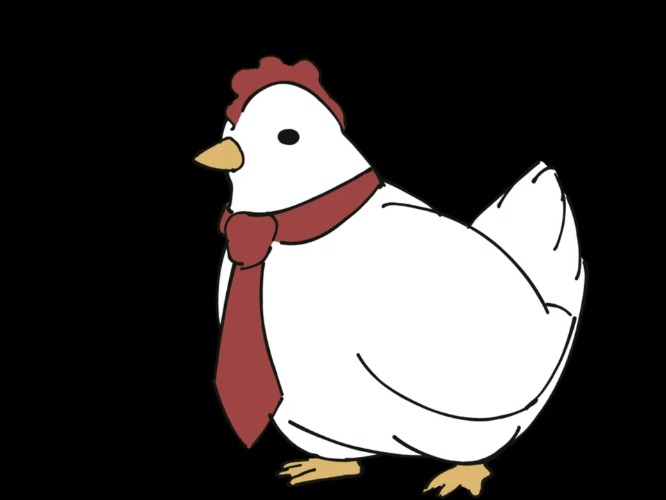 A hen with a tie | made w/ Imgflip meme maker