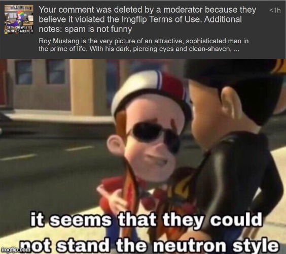 E | image tagged in the neutron style | made w/ Imgflip meme maker