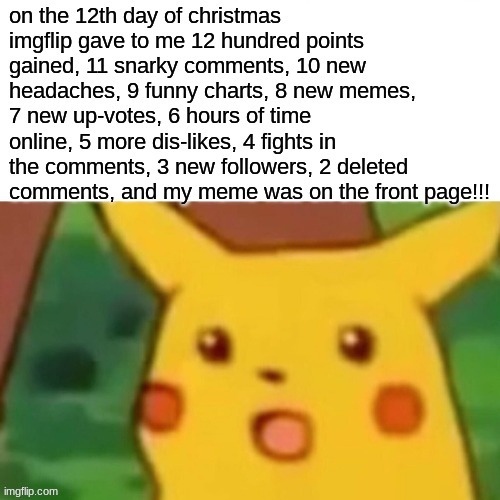 Hey everyone 1st day of december! here is a song | image tagged in suprized pikachu,funny,song,chrismas | made w/ Imgflip meme maker