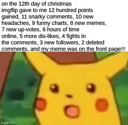 1st day of december. here is a song | image tagged in suprized pikachu,funny | made w/ Imgflip meme maker