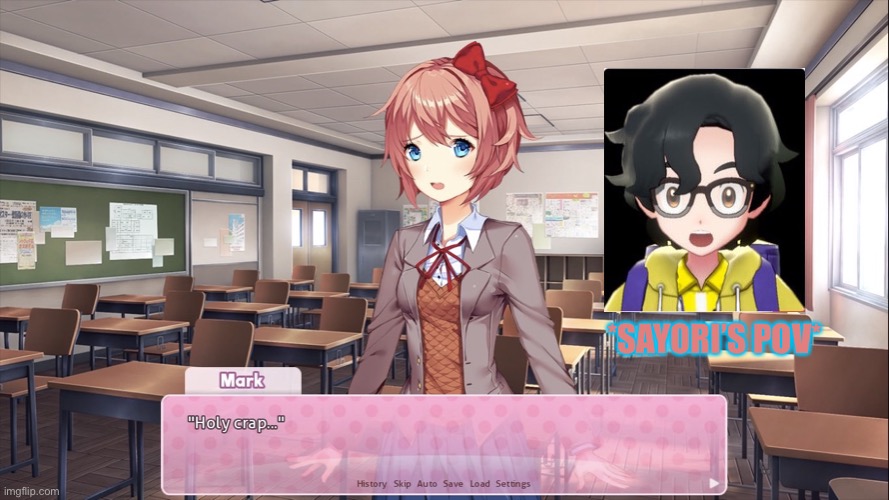 Holy crap… (persona/OC edition) | *SAYORI’S POV* | image tagged in memes,ddlc,holy crap | made w/ Imgflip meme maker
