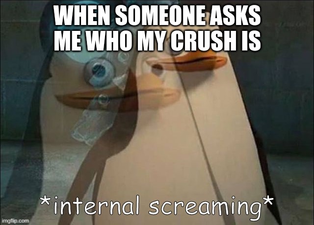 I don't have one, so shut the f&$# up | WHEN SOMEONE ASKS ME WHO MY CRUSH IS | image tagged in private internal screaming | made w/ Imgflip meme maker