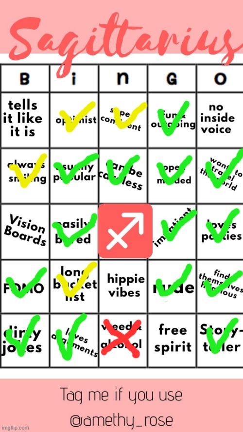 Legends in comments | image tagged in sagittarius official bingo | made w/ Imgflip meme maker