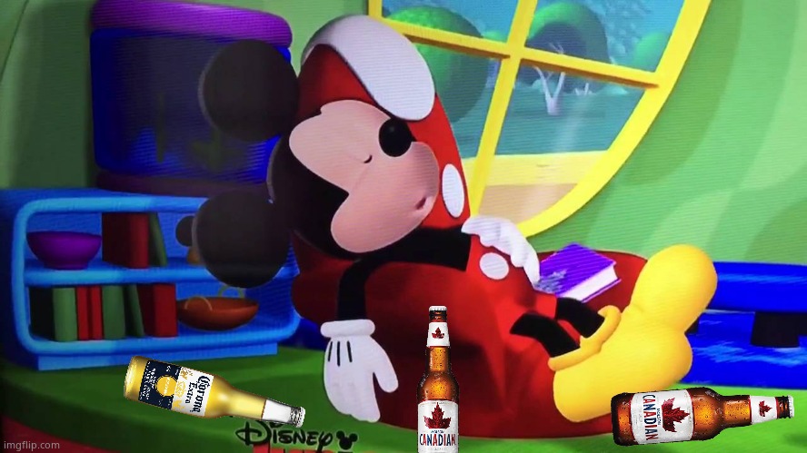 Beer Mickey | image tagged in party animal mickey | made w/ Imgflip meme maker