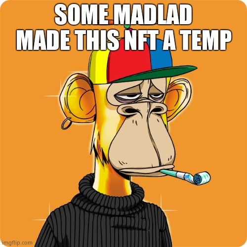 NFT | SOME MADLAD MADE THIS NFT A TEMP | image tagged in nft | made w/ Imgflip meme maker
