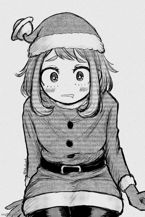 Christmas ochaco | image tagged in christmas ochaco | made w/ Imgflip meme maker