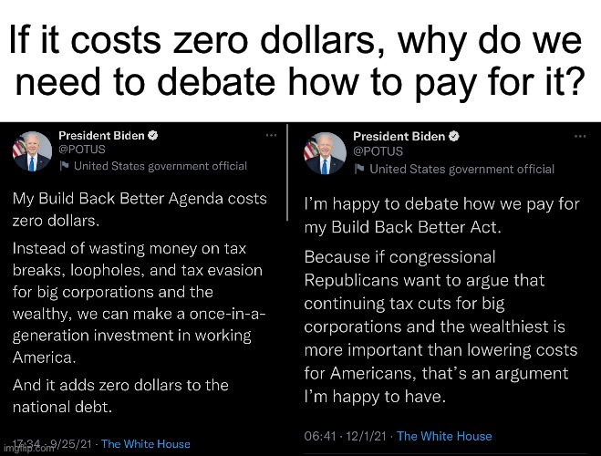 Why worry about a free lunch? |  If it costs zero dollars, why do we 
need to debate how to pay for it? | image tagged in white background | made w/ Imgflip meme maker