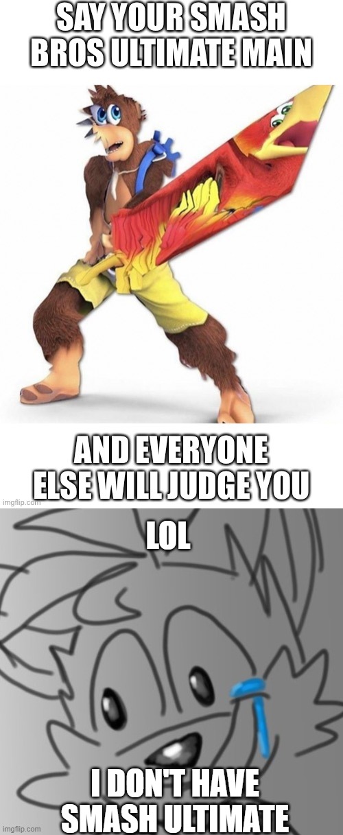 ;-; | LOL; I DON'T HAVE SMASH ULTIMATE | image tagged in tails has had enough | made w/ Imgflip meme maker