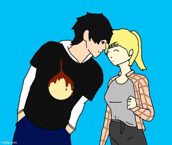 so- not the Waffle x Yachi Vore I promised- but Here (that is supposed to be a waffle getting syrup poured on it) | image tagged in yachi and waffle art | made w/ Imgflip meme maker