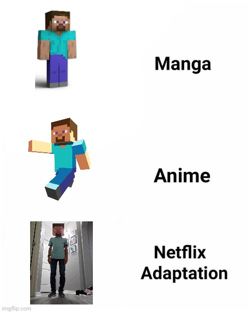 Why do I look so cursed as Steve!? (Went to a Halloween party (bit late for that, Ik) for this picture.) | image tagged in manga anime netflix adaption,minecraft steve | made w/ Imgflip meme maker