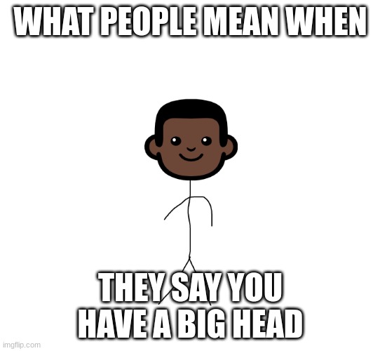what people think of themselves when people say you have a big head. | WHAT PEOPLE MEAN WHEN; THEY SAY YOU HAVE A BIG HEAD | image tagged in memes,big head | made w/ Imgflip meme maker