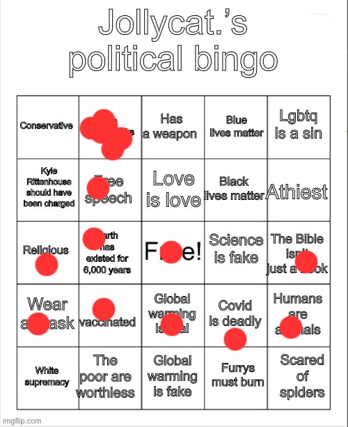 Jollycat.’s political bingo | image tagged in jollycat s political bingo | made w/ Imgflip meme maker