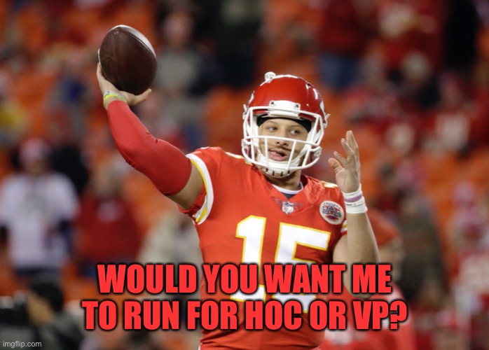 WOULD YOU WANT ME TO RUN FOR HOC OR VP? | made w/ Imgflip meme maker