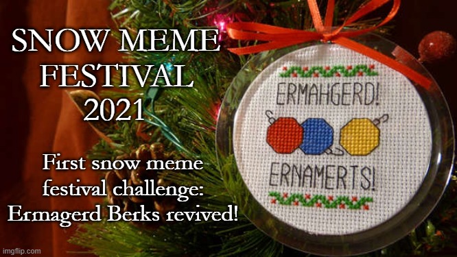 For more info about the challenge, go to the comments | First snow meme festival challenge: Ermagerd Berks revived! | image tagged in snow meme festival 2021 ip | made w/ Imgflip meme maker