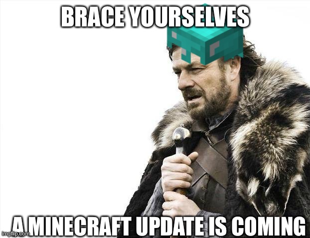 Brace Yourselves X is Coming | BRACE YOURSELVES; A MINECRAFT UPDATE IS COMING | image tagged in memes,brace yourselves x is coming | made w/ Imgflip meme maker
