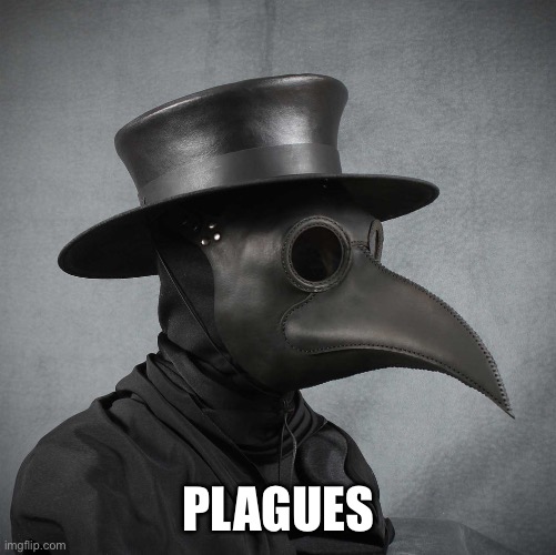 plague doctor | PLAGUES | image tagged in plague doctor | made w/ Imgflip meme maker
