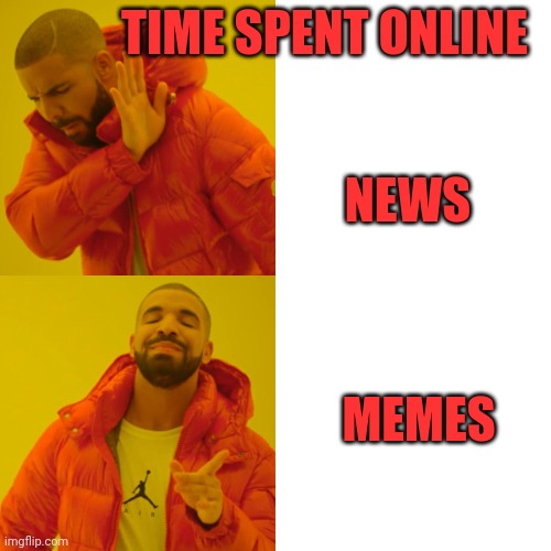 Internets | TIME SPENT ONLINE; NEWS; MEMES | image tagged in memes,drake hotline bling,news,x hamster,amazzon,ebai | made w/ Imgflip meme maker