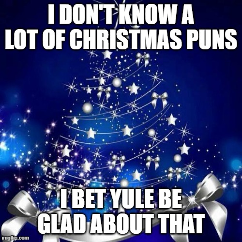 Merry Christmas  | I DON'T KNOW A LOT OF CHRISTMAS PUNS; I BET YULE BE GLAD ABOUT THAT | image tagged in merry christmas | made w/ Imgflip meme maker