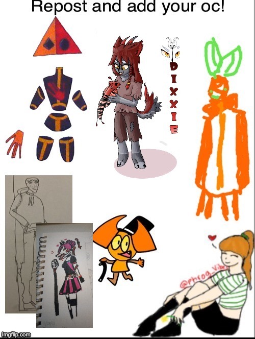 Mines the pink one with the fox mask (am I the only one that does traditional drawing here?) | image tagged in repost,art,drawing,paper,pink | made w/ Imgflip meme maker