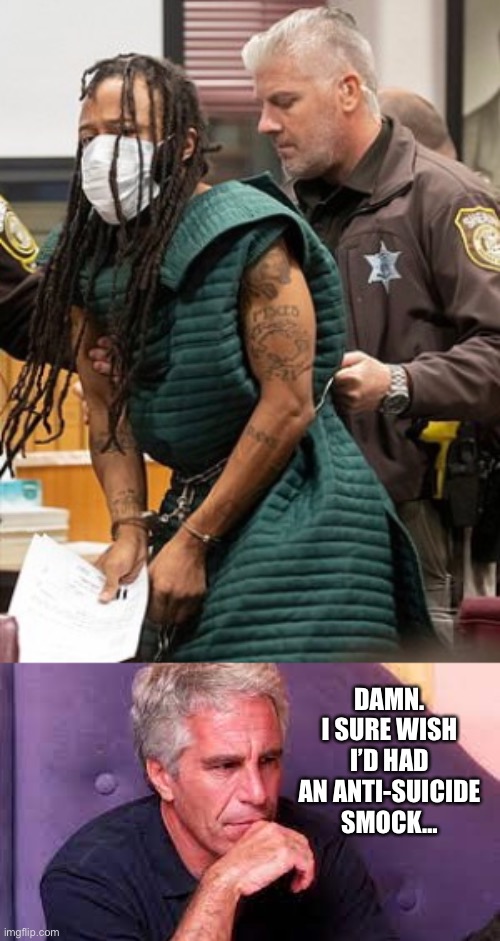 Epstein didn’t kill himself… | DAMN. I SURE WISH I’D HAD AN ANTI-SUICIDE SMOCK… | image tagged in jeffrey epstein | made w/ Imgflip meme maker