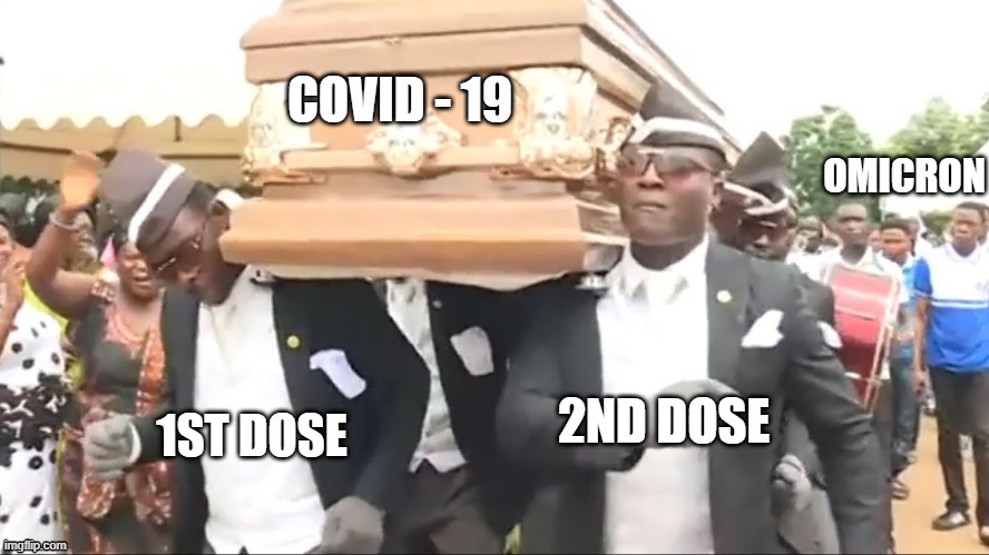 Covid - 19 and Omicron | image tagged in coffin dance,coronavirus,omicron | made w/ Imgflip meme maker