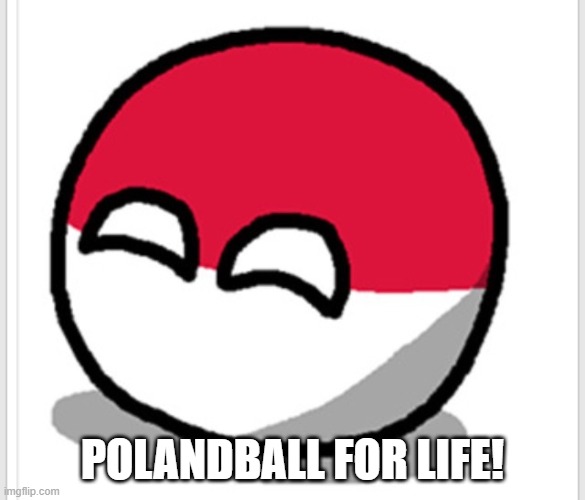 Polandball happy face  | POLANDBALL FOR LIFE! | image tagged in polandball happy face | made w/ Imgflip meme maker