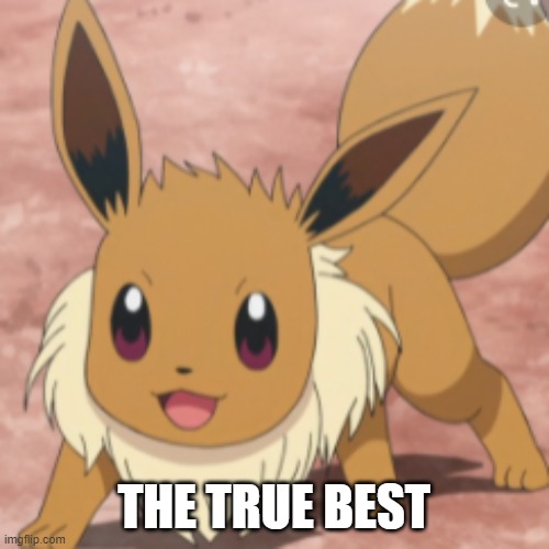 happy eevee | THE TRUE BEST | image tagged in happy eevee | made w/ Imgflip meme maker