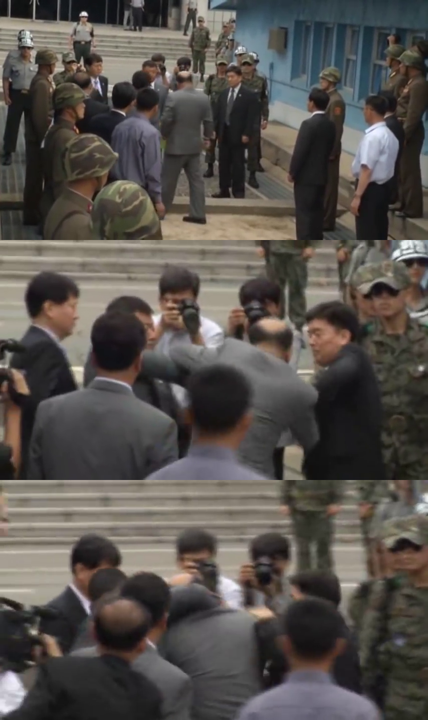 Man crosses the Korean border and gets arrested Blank Meme Template