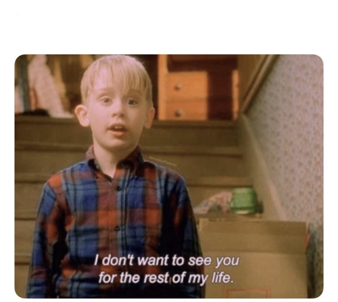 Home alone I don’t want to see you for the rest of my life Blank Meme Template