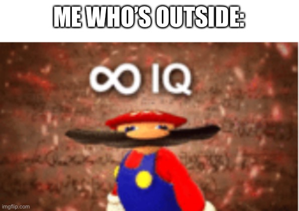 Infinite IQ | ME WHO’S OUTSIDE: | image tagged in infinite iq | made w/ Imgflip meme maker