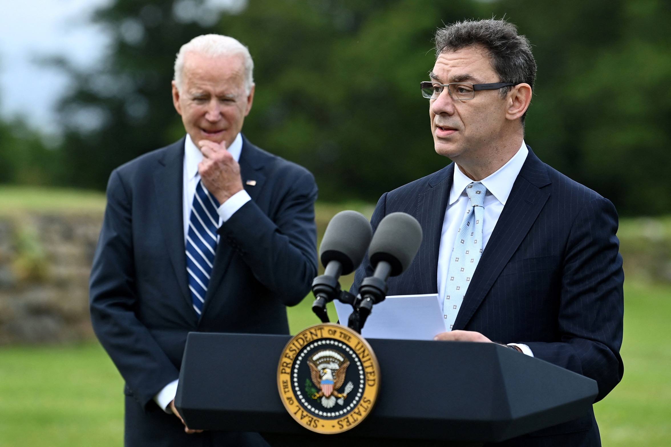 PFIZER CEO LEADS BIDEN Blank Meme Template